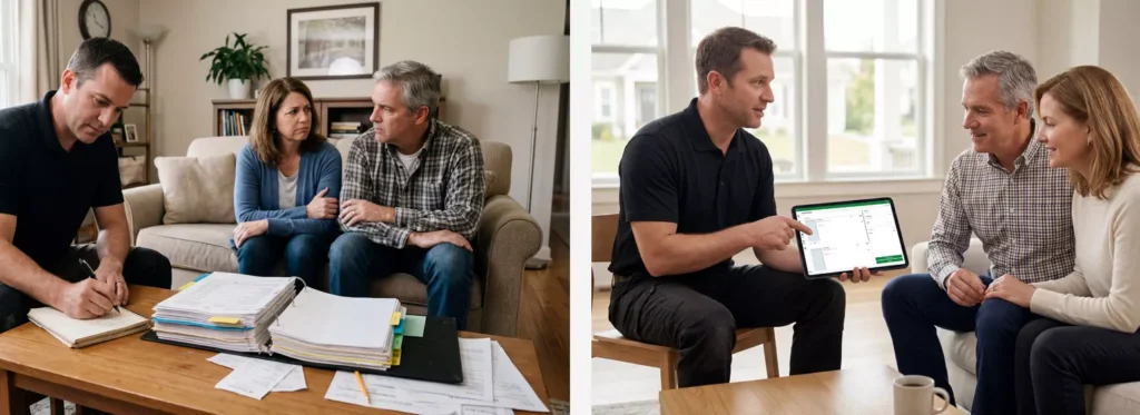 Paradigm Vendo - Comparison of Salesman Quoting the Old Way Verse Using Paradigm Vendo to Write a Quote