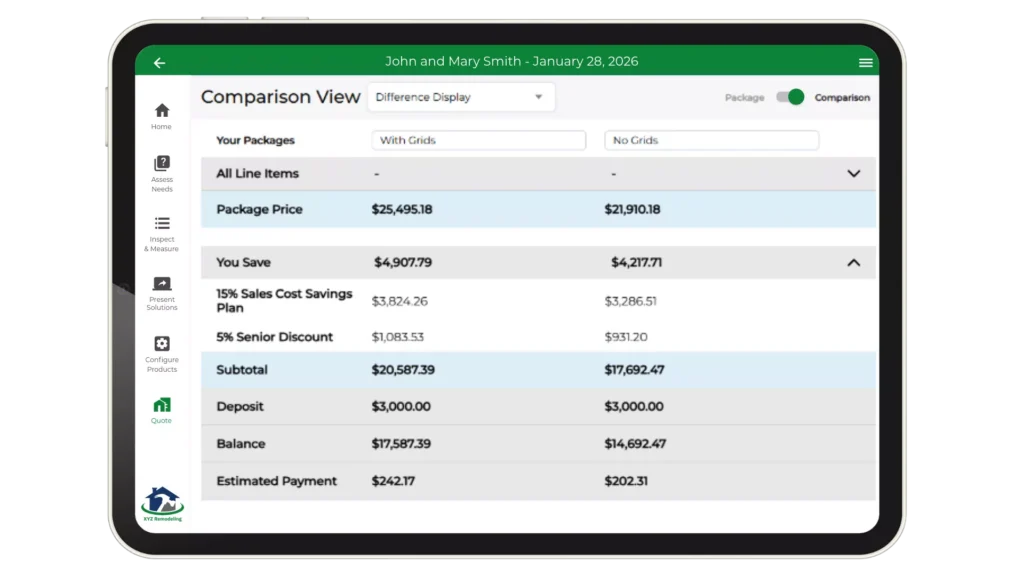 Paradigm Vendo Quote on a iPad