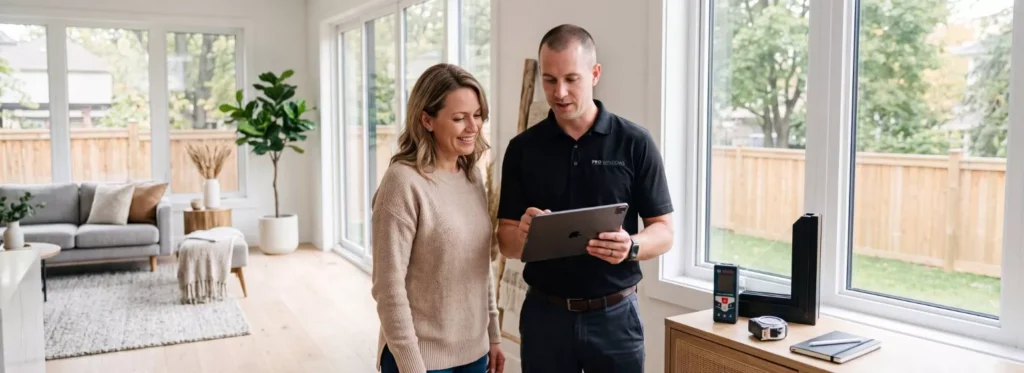 Paradigm Vendo - Sales Guy Showing Homeowner a Quote